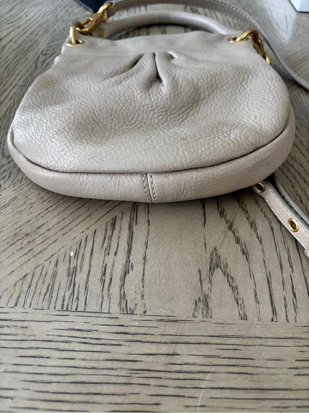 Marc by Marc Jacobs Workwear Leather Crossbody Shoulder Bag Taupe